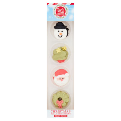 Create a Cake Christmas sugar decorations 12 pieces (British brand)