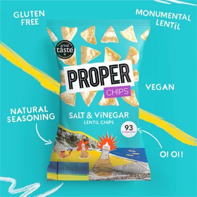 Properchips Salt & Vinegar Lentil Chips 85g, UK version