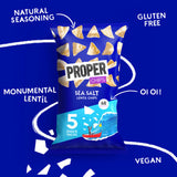 Proper Sea Salt Lentil Chips 70g, imported from the UK