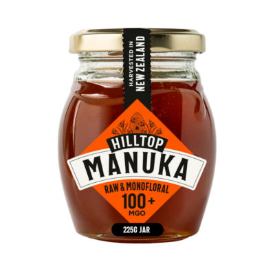Hilltop Manuka raw monofloral honey 100+ MGO 225g (British brand)