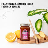 Hilltop Manuka raw monofloral honey 250+ MGO 225g jar, imported from the UK