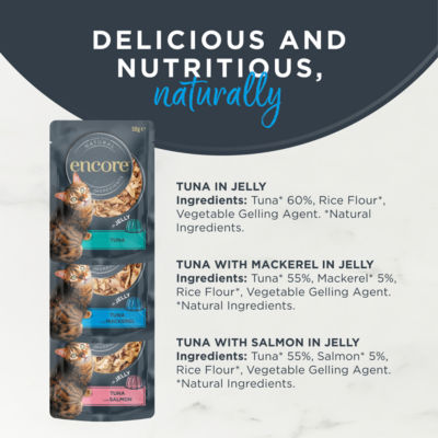Encore Fish Selection in Jelly wet cat food 5 x 50g - British product