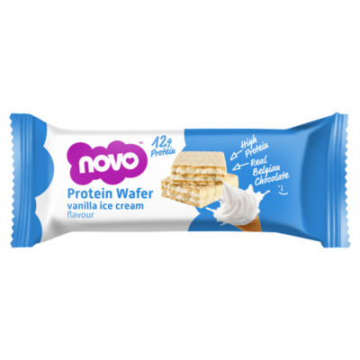 Novo protein wafer vanilla ice cream flavour 40g, imported from the UK