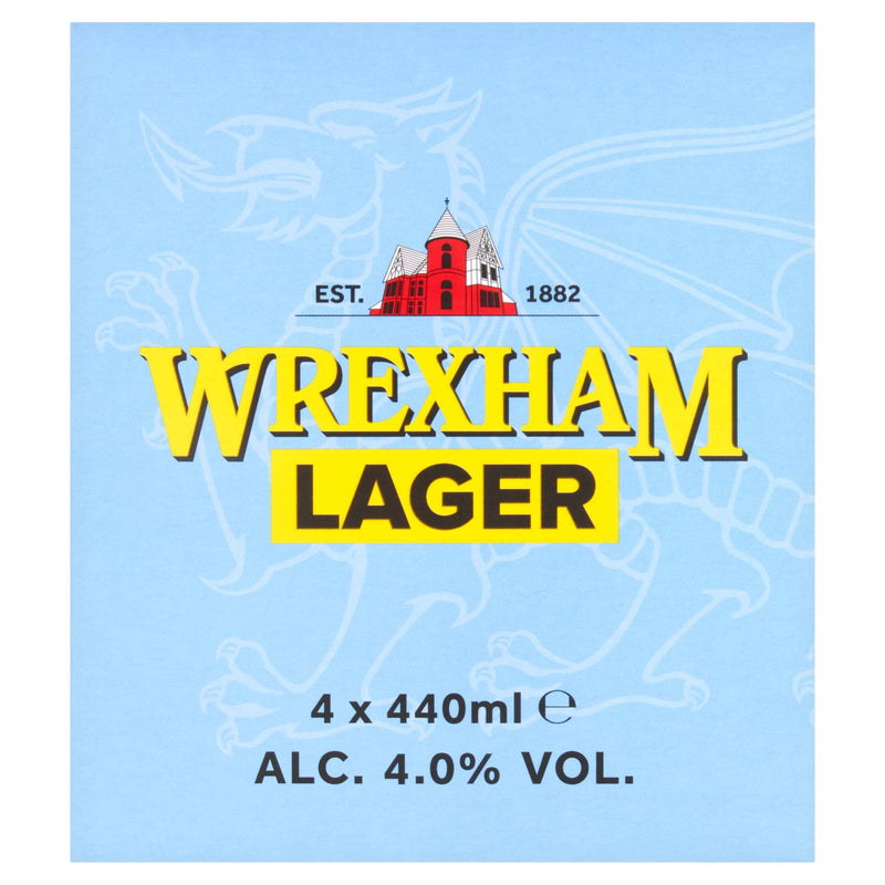 Wrexham Lager 4 pack 440ml cans - British product