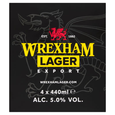 Wrexham Lager Export 4 x 440ml - British product
