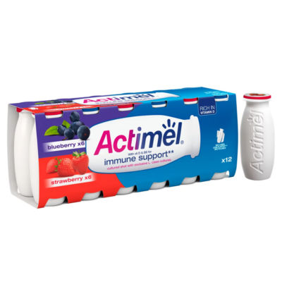 Actimel Strawberry Blueberry Cultured Yoghurt Drink