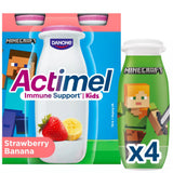 Actimel Kids Strawberry Banana Yoghurt Drink Multipack 4x100g