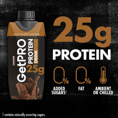 GetPro chocolate protein drink 300ml, imported from the UK