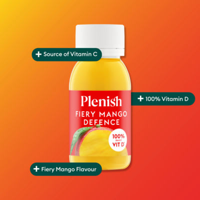 Plenish Fiery Mango Defence Shot 60ml, imported from the UK