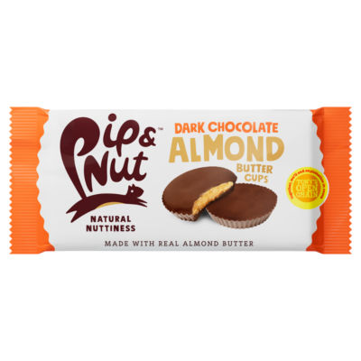 Pip Nut Dark Chocolate Almond Butter Cups 31g, imported from the UK