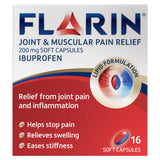 Flarin Ibuprofen 200 mg soft capsules 16 count - British product