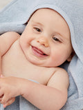 MORI blue baby hooded towel 75x75 cm - British product
