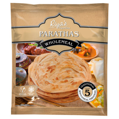 Riya's Traditional Wholemeal Parathas 400g, imported from the UK