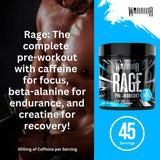 Warrior Rage pre-workout Blazin Blue Raz 392g (British brand)