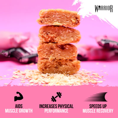 Warrior protein flapjack white chocolate cranberry 75g (British brand)