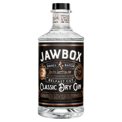 Jawbox Small Batch Classic Dry Gin 70cl, imported from the UK