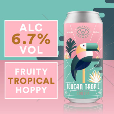Vocation Toucan Tropic DDH IPA beer 440ml (British brand)