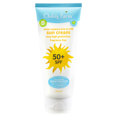 Childs Farm kids sun cream SPF 50+ fragrance-free 100ml, UK version