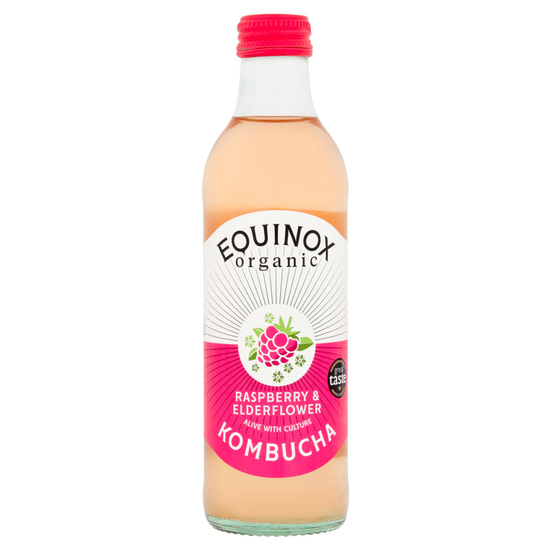 Equinox Organic Raspberry Elderflower Kombucha 275ml - British product