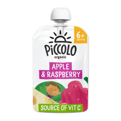 ASDA Piccolo Organic Apple & Raspberry Smooth Baby Food Pouch 6+ Months 100g- Buy online at McGrocer