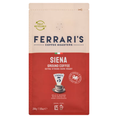 Ferrari's Coffee Roasters Siena ground coffee 200g (British brand)