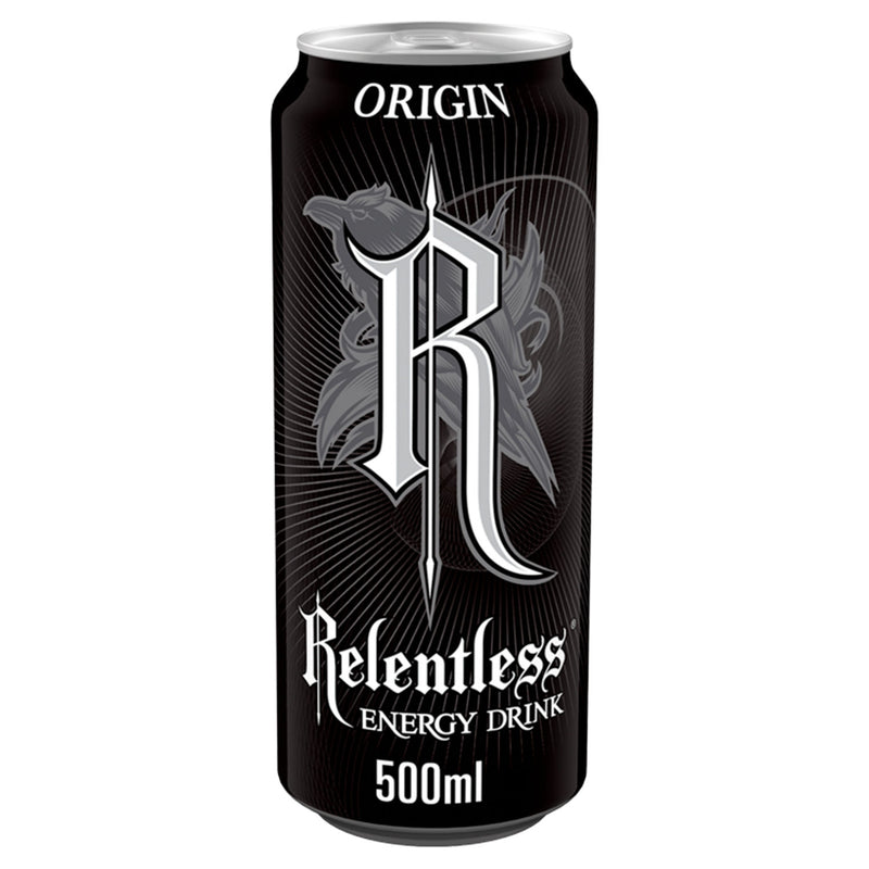 Relentless Origin energy drink 500ml, imported from the UK