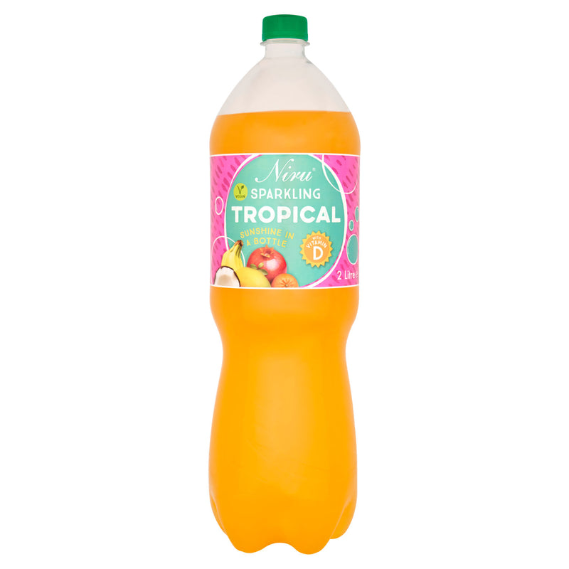 Niru sparkling tropical flavour carbonated drink 2 litres, imported from the UK