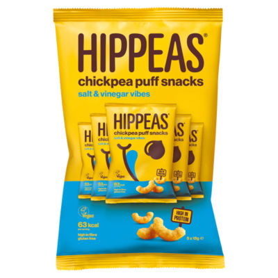 HIPPEAS chickpea puffs Salt & Vinegar multipack 15g, UK version
