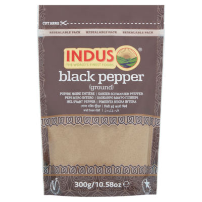 Indus ground black pepper 300g, UK version