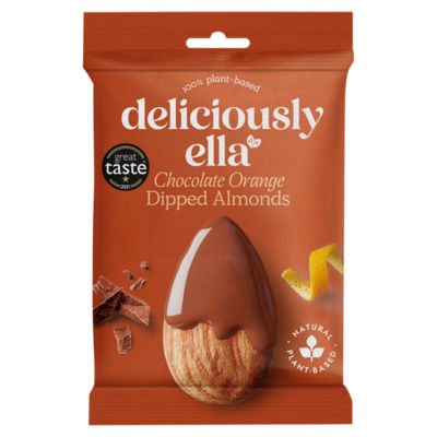 Deliciously Ella chocolate orange dipped almonds 27g - British product