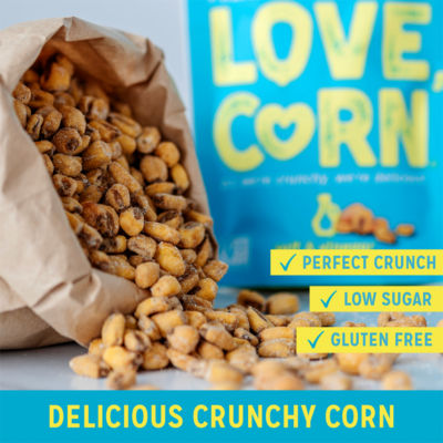 LOVE CORN salt and vinegar crunchy corn snack 115g - British product