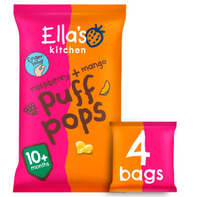 Ella's Kitchen raspberry mango puff pops 4 x 9g - British product