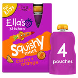 Ella's Kitchen Carrot + Orange Squishy Snack Organic Toddler Snack 4 x 100g (400g)