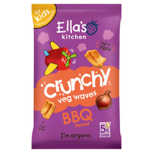 Ella's Kitchen BBQ Flavour Crunchy Veg Waves Toddler Snack 5 x 10g (50g)