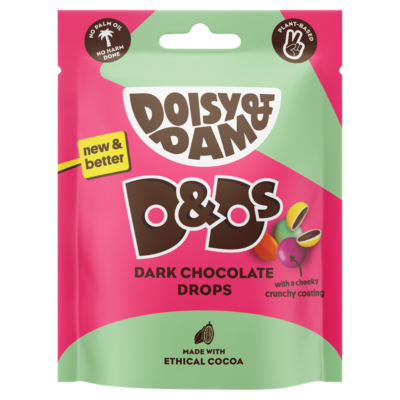 Doisy & Dam dark chocolate drops with crunchy coating 80g (British brand)