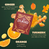 Pukka organic turmeric ginger tea 20 bags, imported from the UK