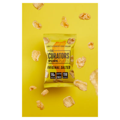Curators pork puffs original salted 25g, imported from the UK