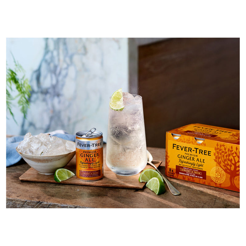 Fever-Tree Refreshingly Light Ginger Ale 8 x 150ml - British product