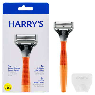 ASDA Harry's Men's 5 Blade Razor Bright Orange - Shaving Razor Kit- Buy online at McGrocer