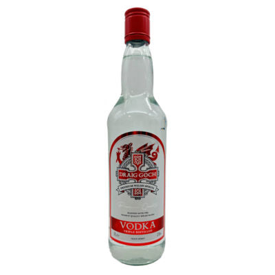 Draig Goch vodka triple distilled 70cl, imported from the UK