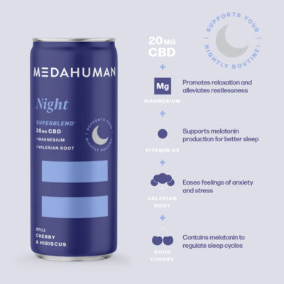 Medahuman NIGHT Still CBD drink 250ml, imported from the UK