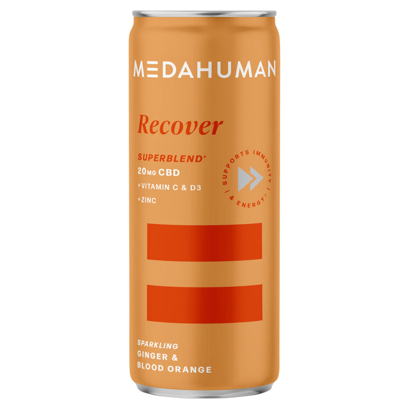 Medahuman RECOVER CBD drink ginger blood orange 250ml, imported from the UK
