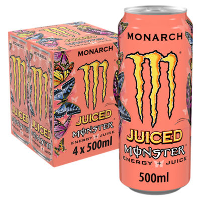 Monster Monarch energy drink 4 x 500ml, imported from the UK