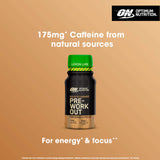 Optimum Nutrition Pre-Workout Energy Shot Lemon Lime Flavour 60ml, imported from the UK