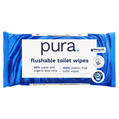 Pura flushable toilet wipes 40 wipes, UK version