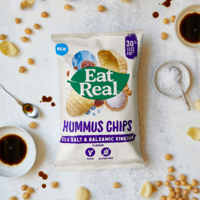 Eat Real sea salt balsamic vinegar hummus chips 135g - British product