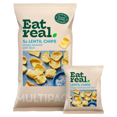 Eat Real salted lentil chips multipack 5 x 18g - British product