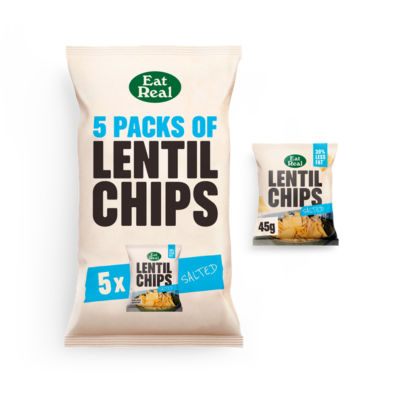 Eat Real salted lentil chips multipack 5 x 18g - British product