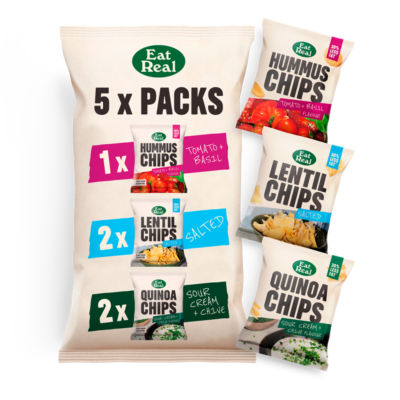 Eat Real Mixed Hummus Lentil Quinoa Chips 98g Multipack - British product
