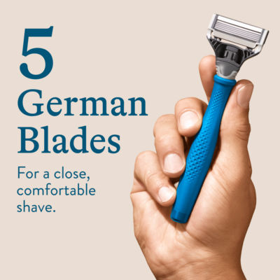 Harry's Men's Indigo Blue 5 Blade Razor and 10 Blades, UK version